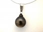 Preview: Tahitian pearl pendant - genuine 14,5 mm pearl in 925 Silver