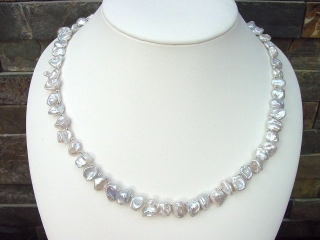 Keshipearl necklace 184,80 Ct. with silver