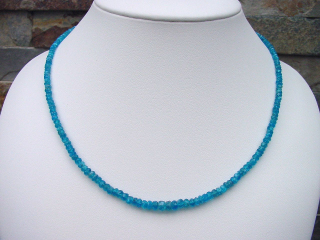 Apatite necklace fine blue