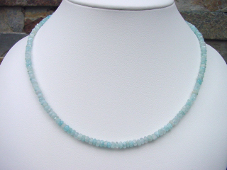 Aquamarine necklace faceted