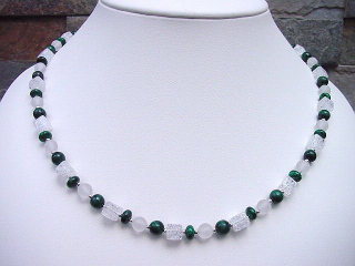 Malachite necklace with Quartz