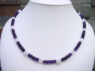 Amethyst necklace with Quartz