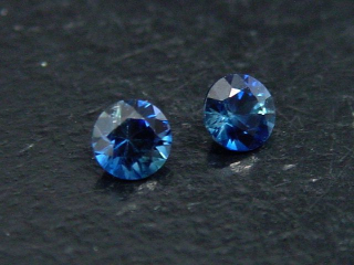 Blue Sapphire pair 0,44 Ct. round