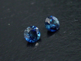 Blauer Saphir Paar 0,44 Ct. Rund 3,5 mm Sri Lanka