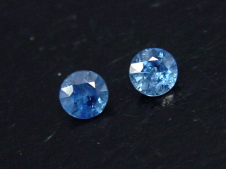 Blue Sapphire pair 0,34 Ct. round