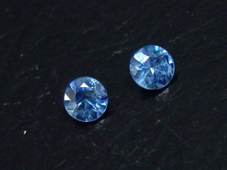 Blue Sapphire pair 0,28 Ct. round