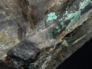 Gold with Atacamite specimen 50 mm - Chile