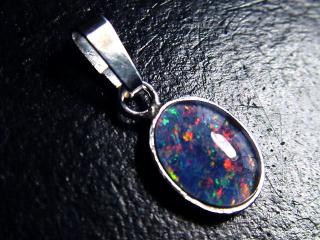 Opal / Edelopal Anhänger 10 x 8 mm Oval Cabochon Triplette - Australien