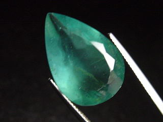 Fluorite 25,60 Ct. intense blue green facet cut - Hesselbach, Germany