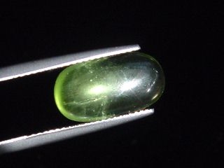 Peridot cat's eye 5,35 Ct. - apple green - oval cabochon
