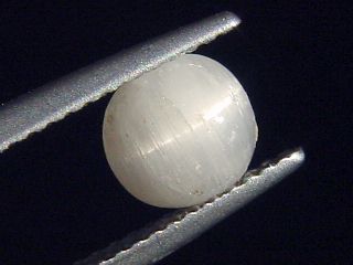 Beryllonite cat's eye 0,93 Ct. rare round cabochon Linopolis, Brazil