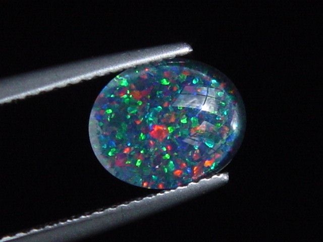 Opal 10 x 8 mm oval cabochon triplet - Australia