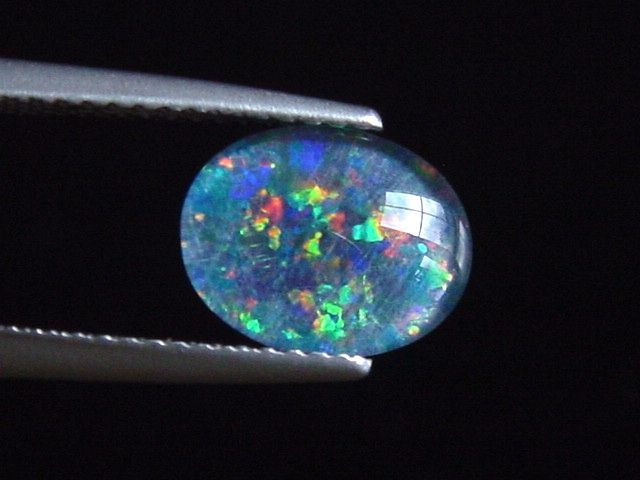 Opal 10 x 8 mm oval cabochon triplet - Australia