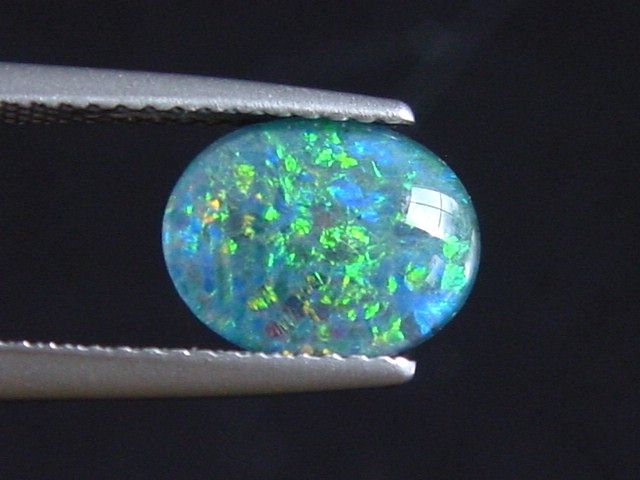 Opal 10 x 8 mm oval cabochon triplet - Australia