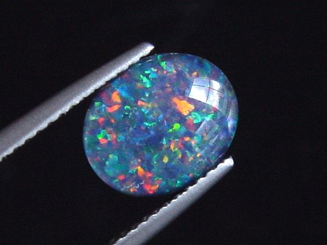 Opal 10 x 8 mm oval cabochon triplet - Australia