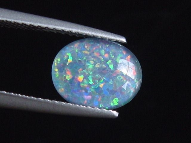 Opal 10 x 8 mm oval cabochon triplet - Australia