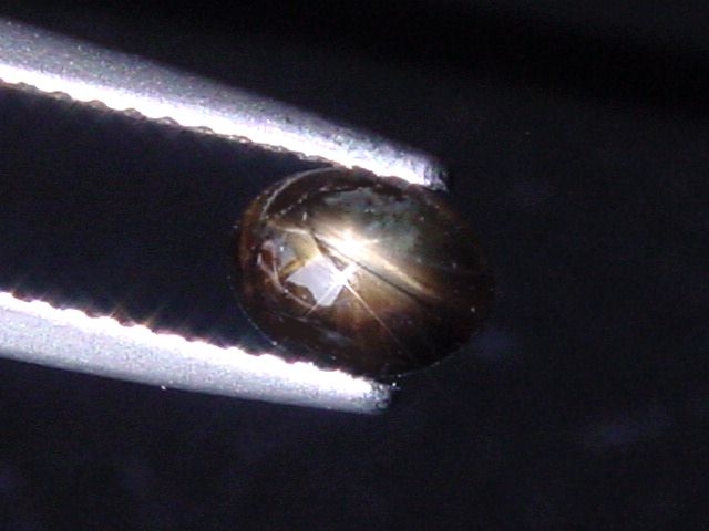 Star Sapphire 0,89 Ct. black golden cabochon