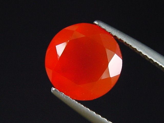 Karneol 2,96 Ct. leuchtendes orangerot 10 mm Rund Indien