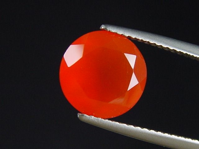 Karneol 2,96 Ct. leuchtendes orangerot 10 mm Rund Indien