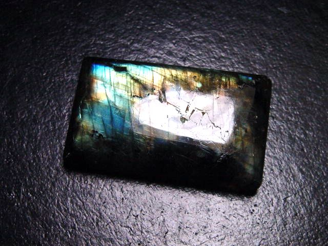 Labradorit 55,94 Ct. Rechteck Cabochon 34 x 19,5 mm B-Qualität