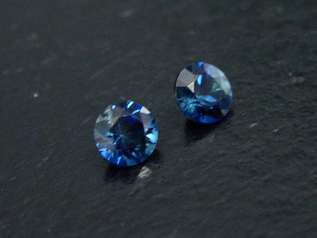 Blauer Saphir Paar 0,44 Ct. Rund 3,5 mm Sri Lanka