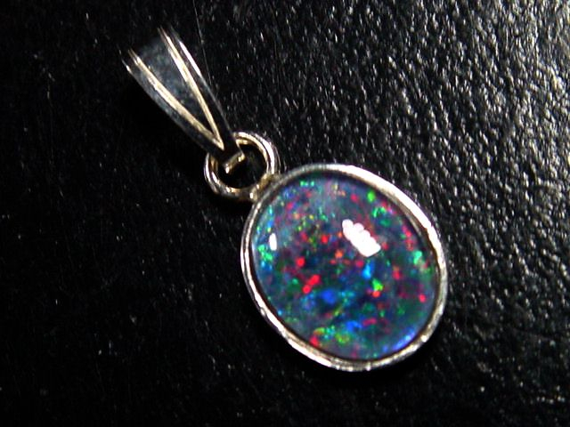 Opal / Edelopal Anhänger 10 x 8 mm Oval Cabochon Triplette - Australien