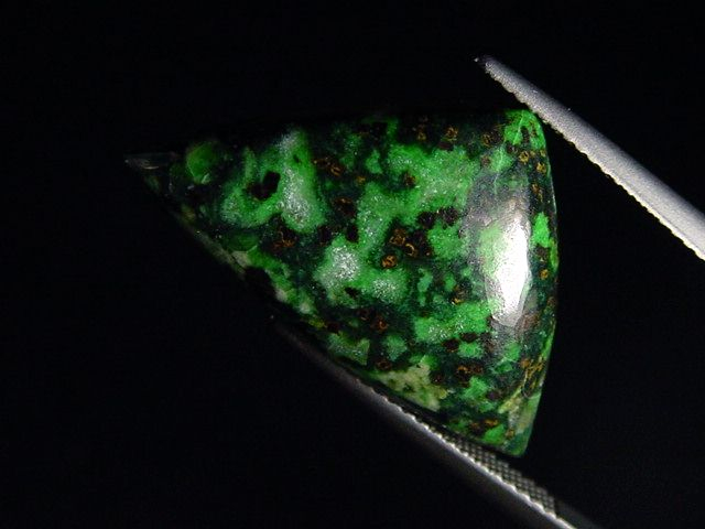 Spotted Jade 17,33 Ct. trillion cabochon - Monte Viso, Piemont, Italy