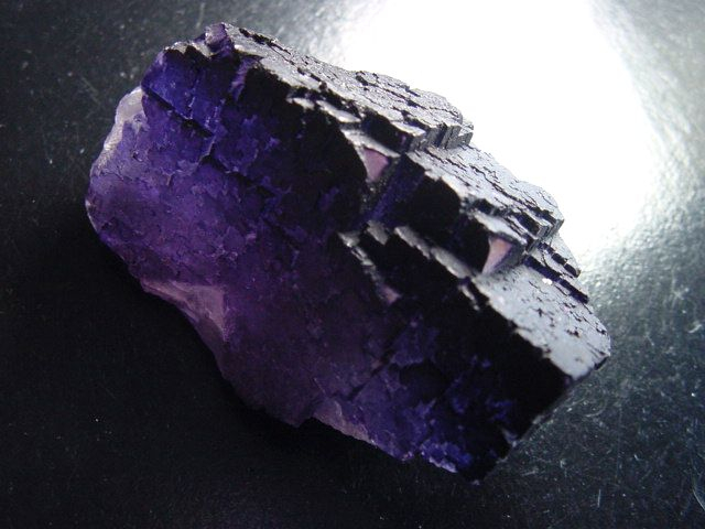 Fluorit Kristall Stufe 60 mm feines violett - Muzquiz, Mexiko