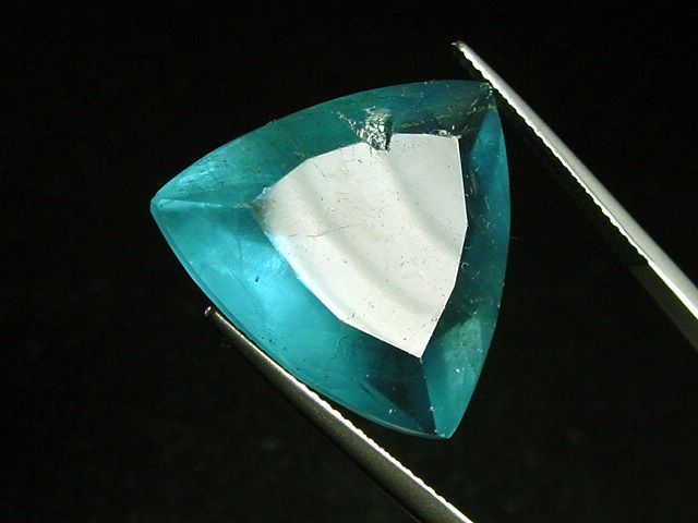 Fluorite 35,20 Ct. intense blue green facet cut - Hesselbach, Germany B-quality