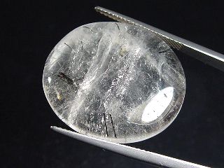 Turmalinquarz 32,86 Ct. - schwarze Nadeln - Oval Cabochon