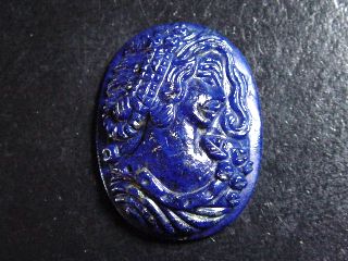 Lapislazuli Kamee 44,42 Ct. griechische Göttin 34 x 25,5 mm