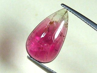 Turmalin 4,51 Ct. zweifarbiger Tropfen Cabochon Brasilien