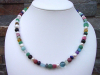 Multicolor gemstone necklace with pearls