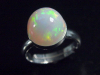 Opal Ring 3,42 Ct. runder Cabochon 925 massiv Silber - Größe offen anpassbar