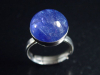 Tanzanite Ring 10,16 Ct. cabochon 925 Silver - open / any size
